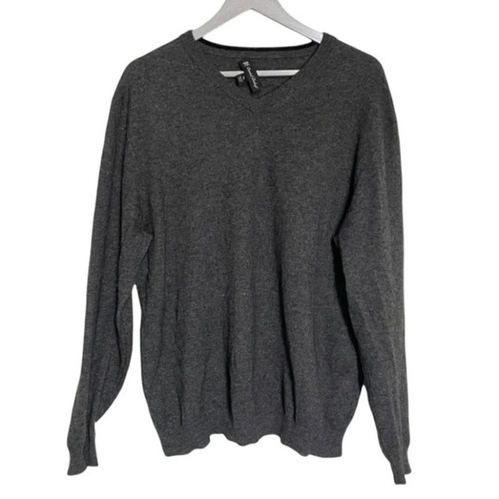 Daniel Bishop Men's‎ XL gray 100% cashmere V-neck sweater